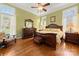 Comfortable bedroom with hardwood floors, a large window, and traditional-style furnishings at 4098 Kiser Cove Ln, Terrell, NC 28682