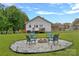This backyard area features a fire pit with Adirondack chairs and a white gravel base at 481 Union Cemetery Sw Rd, Concord, NC 28027