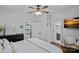This bedroom showcases hardwood floors with the view of the kitchen and bathroom at 481 Union Cemetery Sw Rd, Concord, NC 28027