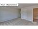 Bedroom leading to the bathroom, featuring a shower and tub combination at 8067 Kennesaw Dr, Gastonia, NC 28056