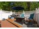 Cozy patio seating area with a stylish fire pit and patterned cushions at 969 Copperstone Ln, Fort Mill, SC 29708
