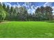 A lush green backyard featuring trees and landscaping for privacy at 1012 Clover Crest Ln, Weddington, NC 28104