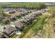 Aerial view of a neighborhood featuring well-maintained homes and lush green spaces at 10904 Kilkenny Dr, Matthews, NC 28105