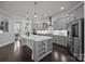 Spacious kitchen with gray cabinets, stainless steel appliances, and a large center island at 10904 Kilkenny Dr, Matthews, NC 28105