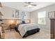 Bedroom with a unique headboard and decorative baseball-themed decor offers a personalized space at 116 Rainbow Trout Trl, Fort Mill, SC 29715