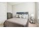 Neutral bedroom featuring a luxurious bed, soft lighting, and contemporary decor at 15402 Country Lake Dr, Pineville, NC 28134