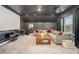 Finished basement with a large sectional, projector, and a theater screen, perfect for movie nights at 2332 Paddlers Cove Dr, Lake Wylie, SC 29710