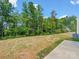 Large backyard space with lush trees, perfect for outdoor activities and privacy at 3034 Trailblazer St, Charlotte, NC 28215