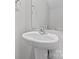 Well-lit powder room featuring a pedestal sink, mirror, and modern fixtures at 3034 Trailblazer St, Charlotte, NC 28215