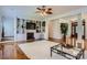 Living room boasting built-in shelving, fireplace, and an open floorplan at 310 Frontier Cir, Indian Trail, NC 28079