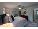 Comfortable bedroom with ceiling fan, nice windows, and comfortable queen bed at 4609 Hedgemore Dr # I, Charlotte, NC 28209