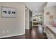 Hallway view into the main bedroom, complete with a sliding barn door at 4808 Truscott Rd, Charlotte, NC 28226