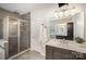 Bathroom features a standalone shower, double vanity, and large mirror at 5172 Norway Rd, Rock Hill, SC 29732