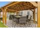 Inviting outdoor seating area with a gazebo, grill, and patterned rug for entertaining guests at 5519 Burning Ridge Dr, Monroe, NC 28110