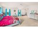 Bedroom featuring vaulted ceilings, neutral walls and a home gym at 200 Boysenberry Dr, China Grove, NC 28023