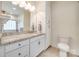 Bathroom featuring granite countertops, white cabinets, and ample lighting at 2470 Highway 557 Rd, Clover, SC 29710