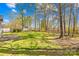 Spacious, grassy backyard surrounded by mature trees and a wooden fence, offering privacy and natural beauty at 3002 Enderbury Dr, Indian Trail, NC 28079