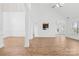 Spacious living room featuring wood floors, white walls and trim and lots of light at 3002 Enderbury Dr, Indian Trail, NC 28079