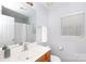 Clean bathroom features a mirror, sink, toilet, and a shower with a curtain at 3138 Golden Dale Ln, Charlotte, NC 28262
