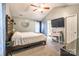 Comfortable main bedroom features a vaulted ceiling, neutral walls, carpeted floor, and ample natural light at 4058 Canvas Ave, Rock Hill, SC 29732