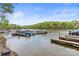 Scenic view of the lake with community boat docks at 4427 Bright Rd, Charlotte, NC 28214