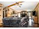Cozy living room with wood accents, a stone fireplace and an open floor plan at 4478 Fork Rd, Norwood, NC 28128