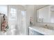 Clean bathroom featuring a glass shower, marble vanity, and gold hardware at 819 Beauhaven Ln, Waxhaw, NC 28173