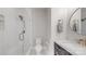 Modern bathroom features a glass shower, granite vanity, and neutral color palette at 819 Beauhaven Ln, Waxhaw, NC 28173