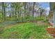 Expansive backyard with mature trees, a fire pit area, and ample space for recreation at 9025 Shields Dr, Huntersville, NC 28078