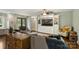 Cozy living room with built-in media center and comfortable seating arrangement at 9025 Shields Dr, Huntersville, NC 28078