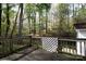 A back deck overlooking a private yard full of trees at 11100 Pine Grove Ave, Mint Hill, NC 28227