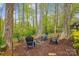 Relaxing backyard featuring a fire pit surrounded by comfortable adirondack chairs for enjoying the outdoors at 1162 Westover Cir, Rock Hill, SC 29732