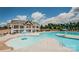 Enjoy the resident's clubhouse and zero entry community pool with splash features and plenty of seating at 14103 Grand Traverse Dr, Charlotte, NC 28278