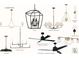 Selection of light fixtures and fans for dining, foyer, kitchen, bath, and terrace at 19134 Newburg Hill Rd, Davidson, NC 28036