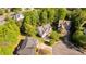 Birds-eye view showcasing homes in a well-established neighborhood surrounded by mature trees at 206 Coburn Ct, Fort Mill, SC 29715