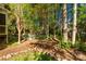 Secluded backyard space surrounded by mature trees and lush greenery at 206 Coburn Ct, Fort Mill, SC 29715