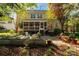 Backyard view with a screened porch, patio area, and a garden, perfect for relaxation and outdoor activities at 206 Coburn Ct, Fort Mill, SC 29715