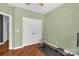 This exercise room has hardwood floors and a closet for storage at 206 Coburn Ct, Fort Mill, SC 29715