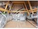 View of the attic featuring insulation, ductwork, and ventilation system at 324 Uptown West Dr, Charlotte, NC 28208