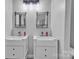 Bathroom featuring dual sinks with modern fixtures, providing functionality and style at 3565 Laboratory Rd, Lincolnton, NC 28092