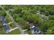 Aerial view outlining property within a residential neighborhood at 413 Parallel Dr, Harrisburg, NC 28075