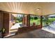 Spacious covered carport with brick pillars and decorative privacy screen at 444 27Th Avenue Nw Cir, Hickory, NC 28601