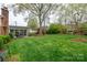 Expansive green backyard with mature trees, swing, shed, and well-maintained lawn at 6307 Roanoke Dr # 17, Kannapolis, NC 28081