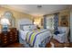 Comfortable bedroom features hardwood floors, bright yellow walls, and patterned decor at 6307 Roanoke Dr # 17, Kannapolis, NC 28081
