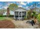 Rear of house featuring cozy screened in porch with seating and spacious backyard at 6307 Roanoke Dr # 17, Kannapolis, NC 28081
