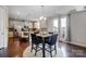 This eat in dining area has nice hardwood floors, recessed lighting and neutral paint at 10161 Castlebrooke Dr, Concord, NC 28027