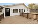 Wood deck with railings leading to the backyard at 121 Tanglewood Dr, Kannapolis, NC 28081