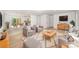 Well-lit living room featuring neutral tones, sleek furniture, and an open floor plan leading into the kitchen and dining area at 157 Fraley Rd, Gastonia, NC 28052