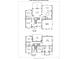 Detailed floor plan showcasing the layout of the first and second floors with measurements, including the primary bedroom at 15964 Cumnor Ln, Charlotte, NC 28277