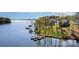 Stunning waterfront property with private dock and serene lake views on a sunny day, perfect for boating and relaxation at 19650 Harbor Watch Ct, Lancaster, SC 29720